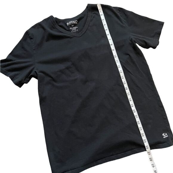 MENS BUFFALO Black Basic V Neck Short Sleeve Tee Shirt L - Picture 5 of 7